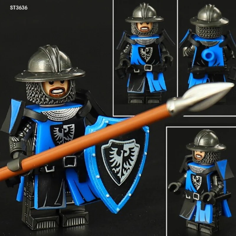 ST3631-3636 Medieval series white horse robe knight Minifigures - Image 6
