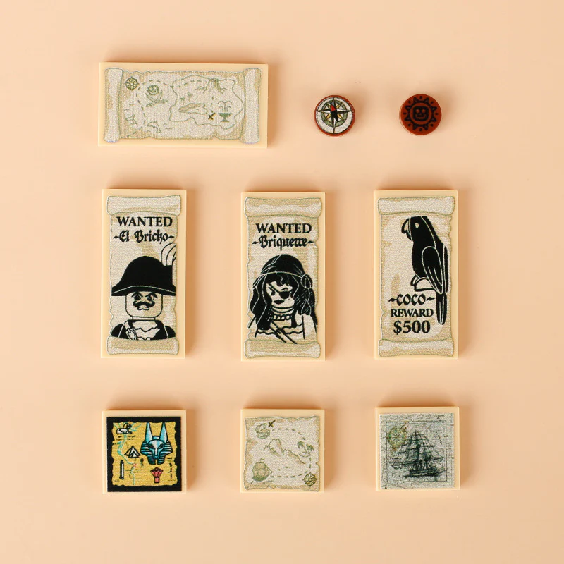 Treasure Treasure Map Diamond Print Set Minifigure Accessories - Image 4