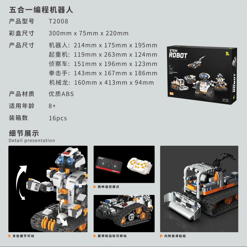 TUOMU T2008 STEM ROBOT:Programming robots 5IN1 - Image 2