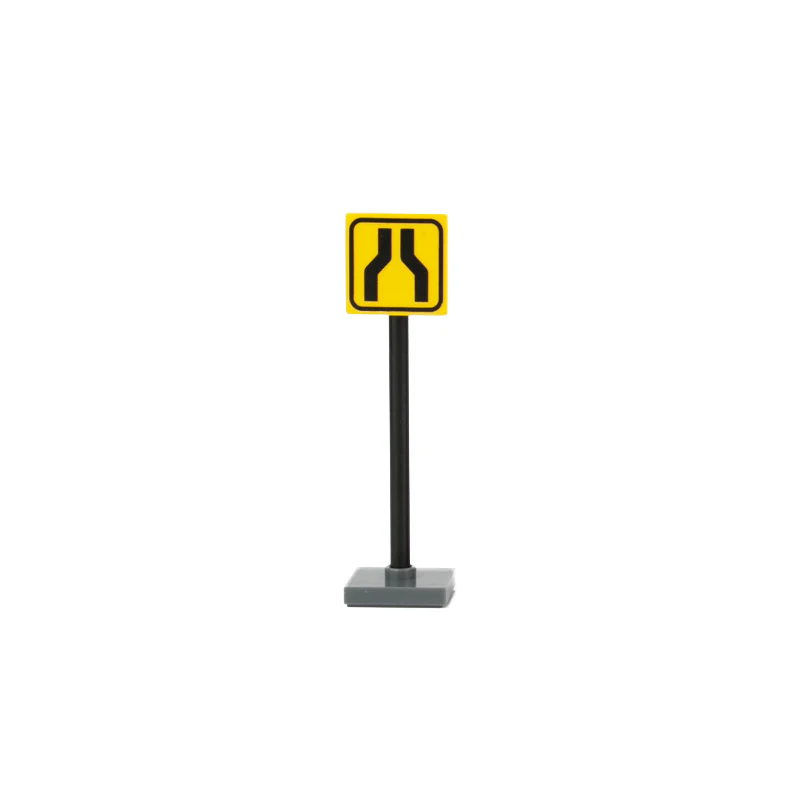 Urban traffic road signs, roadblocks, signals, street lights - Image 19