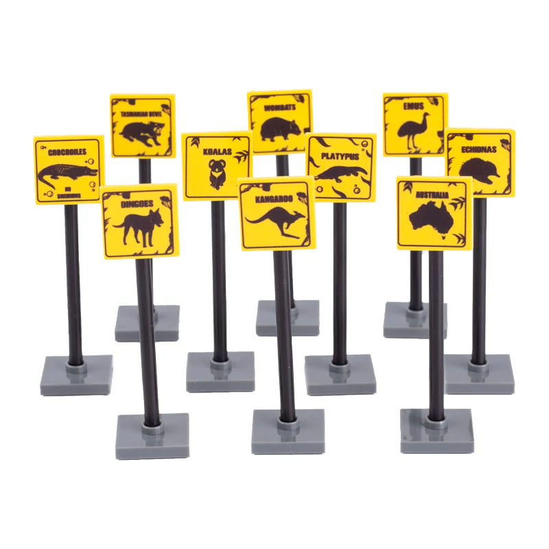 Urban traffic road signs, roadblocks, signals, street lights - Image 2