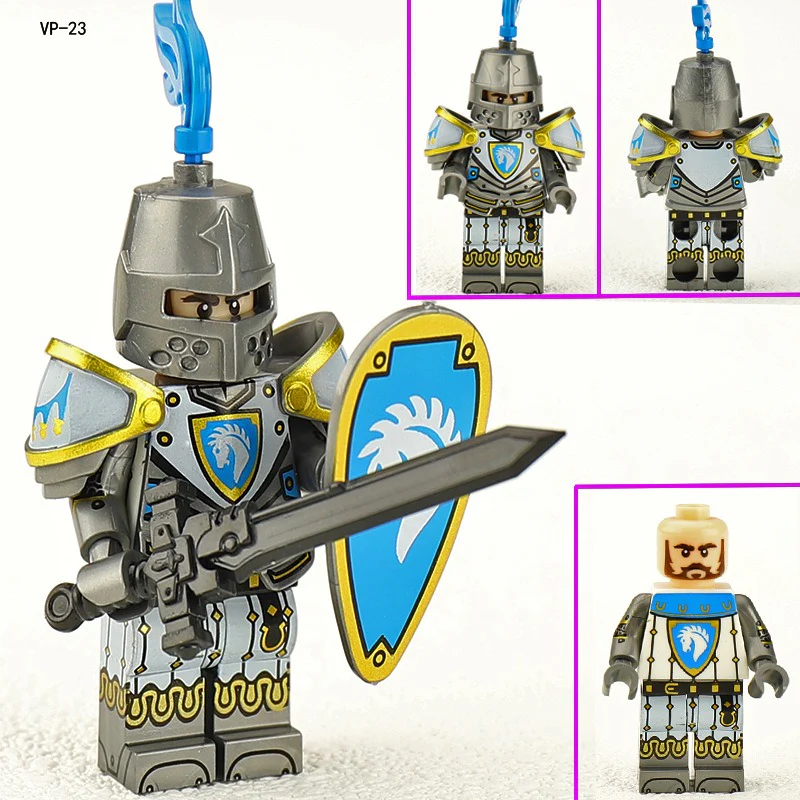 VP111-116 VP21-23 Medieval Lion King Castle Series Black Hawk Knight Minifigures - Image 12