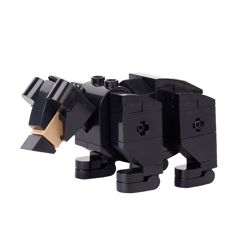 Wild boar black bear minifigures puzzle building blocks - Image 2