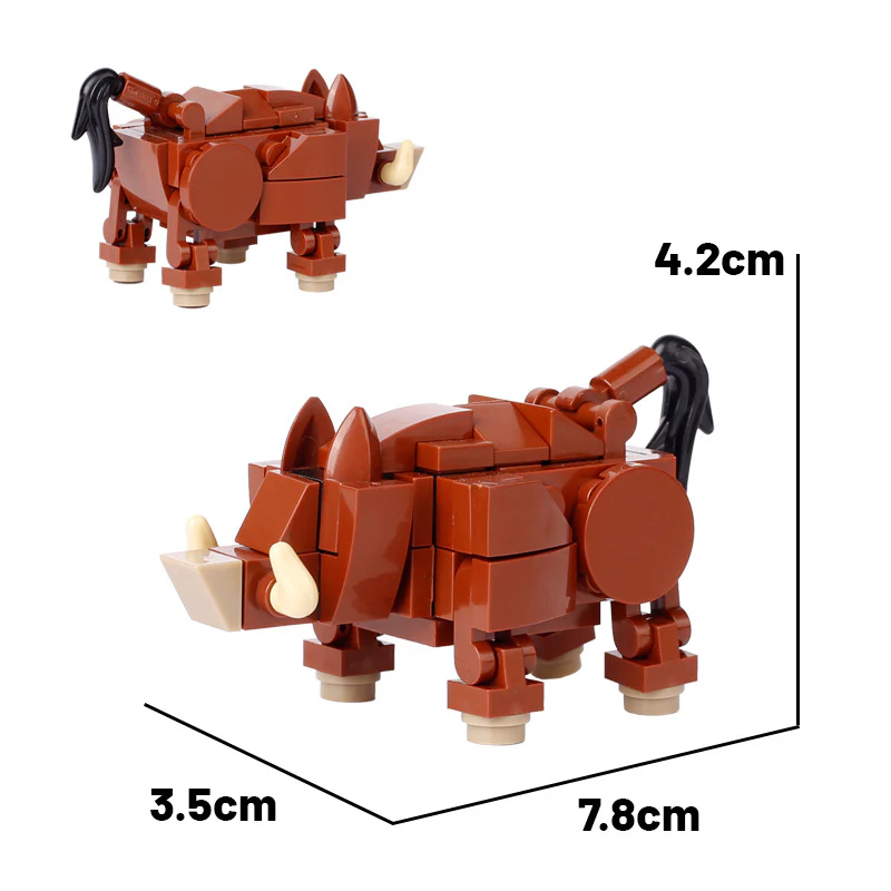 Wild boar black bear minifigures puzzle building blocks - Image 3