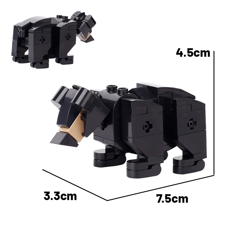 Wild boar black bear minifigures puzzle building blocks - Image 4