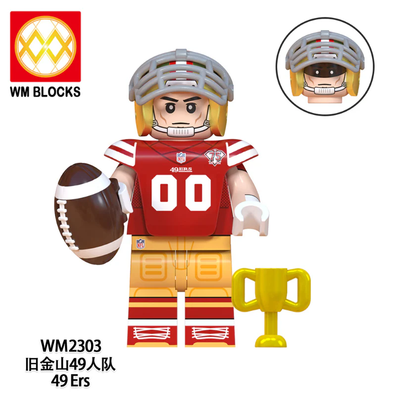 WM6133 Rugby series Philadelphia Eagles Dallas Cowboys Minifigures - Image 2