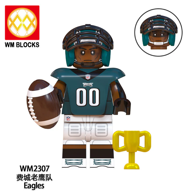 WM6133 Rugby series Philadelphia Eagles Dallas Cowboys Minifigures - Image 6