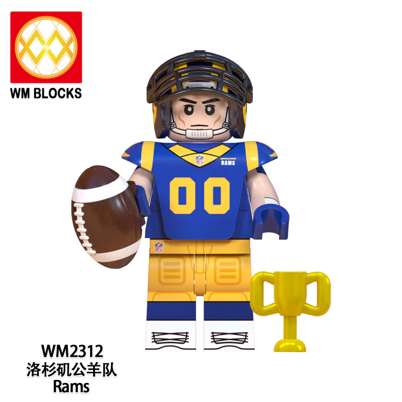 WM6134 Rugby Series New York Giants Los Angeles Rams Minifigures - Image 3