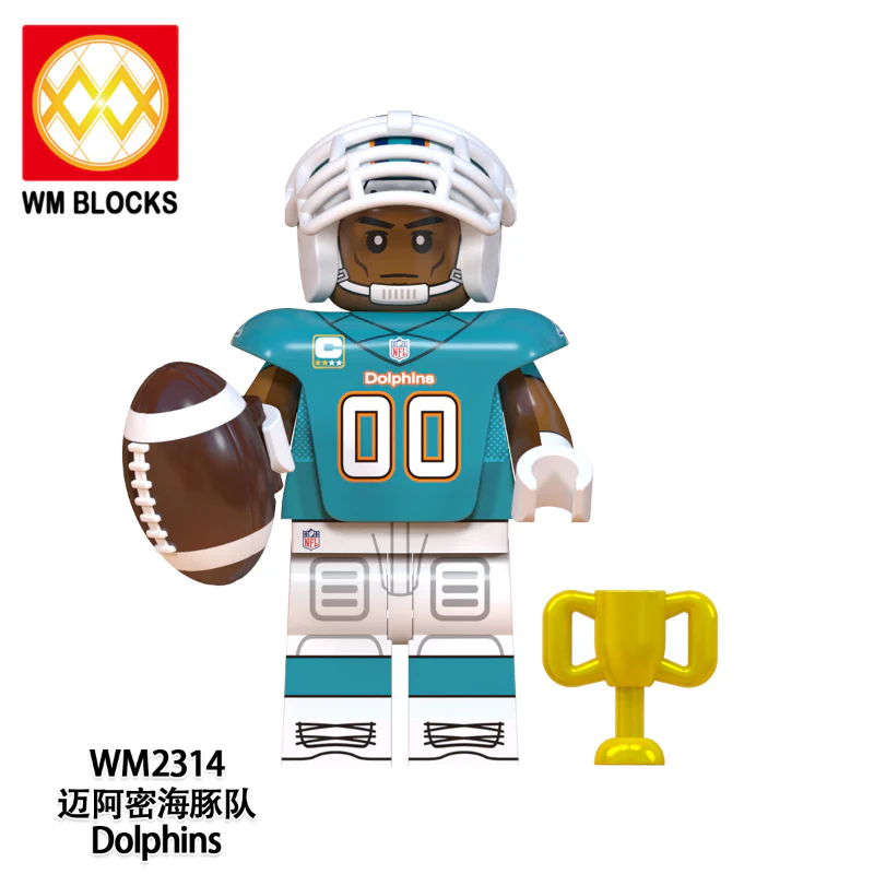 WM6134 Rugby Series New York Giants Los Angeles Rams Minifigures - Image 5