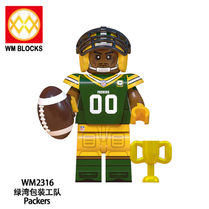 WM6134 Rugby Series New York Giants Los Angeles Rams Minifigures - Image 7
