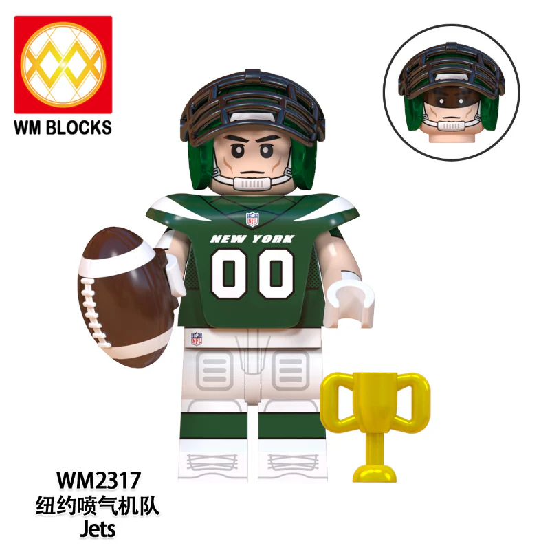 WM6134 Rugby Series New York Giants Los Angeles Rams Minifigures - Image 8