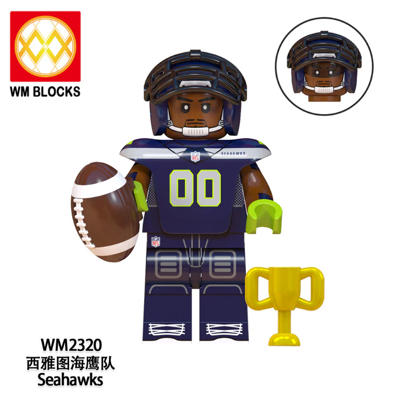 WM6135 Football Series Chicago Bears Seattle Seahawks Minifigures - Image 3