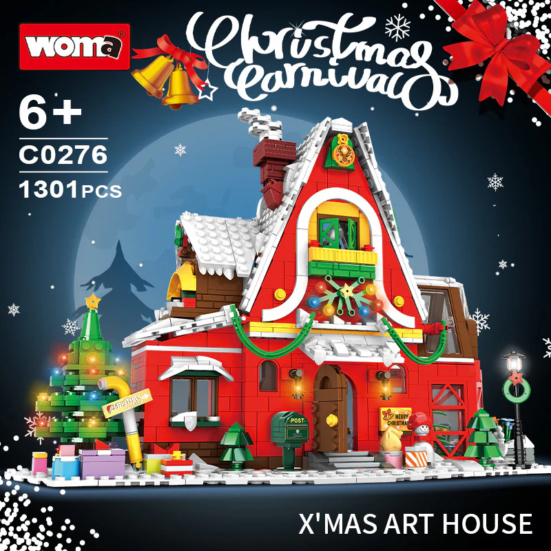 WOMA Christmas Building Block Series Gingerbread Man Candy House Castle - Image 11