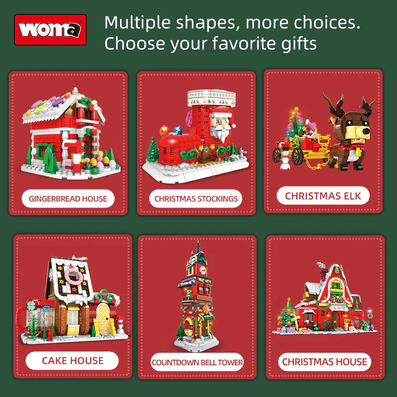 WOMA Christmas Building Block Series Gingerbread Man Candy House Castle - Image 4
