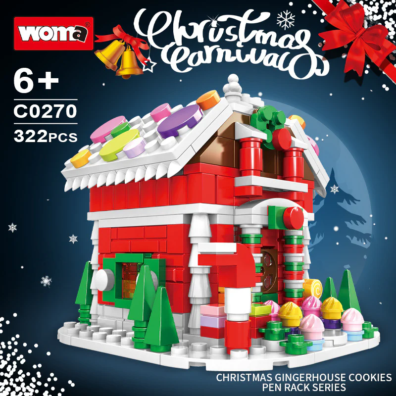 WOMA Christmas Building Block Series Gingerbread Man Candy House Castle - Image 6