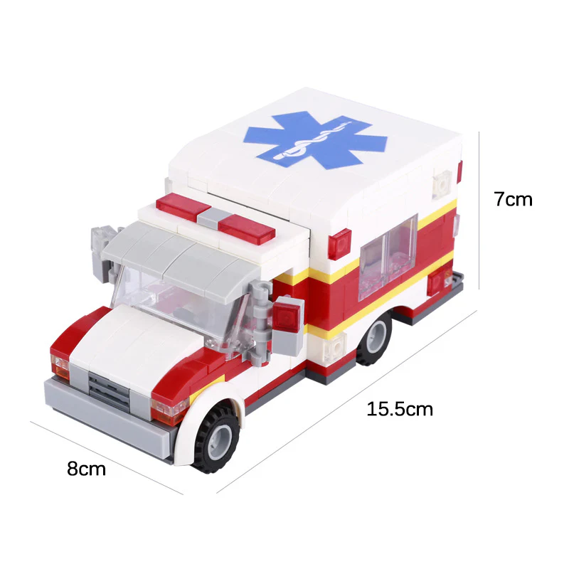 World War II German and American military modern city minifigure ambulance medical vehicle lightning truck - Image 3
