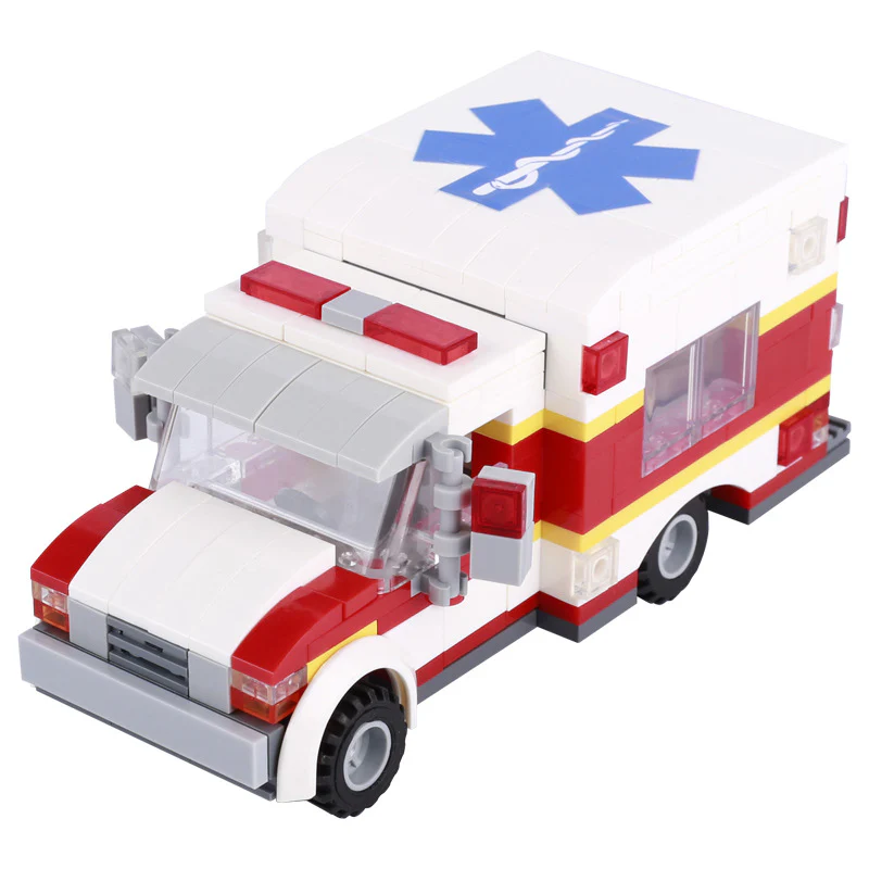 World War II German and American military modern city minifigure ambulance medical vehicle lightning truck - Image 6