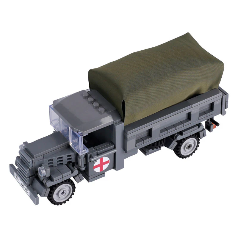 World War II German and American military modern city minifigure ambulance medical vehicle lightning truck - Image 7