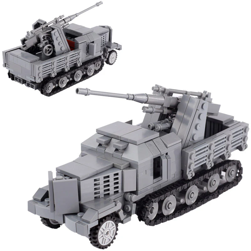 World War II German Soldiers Tank Armored Vehicle Artillery Car Set - Image 5