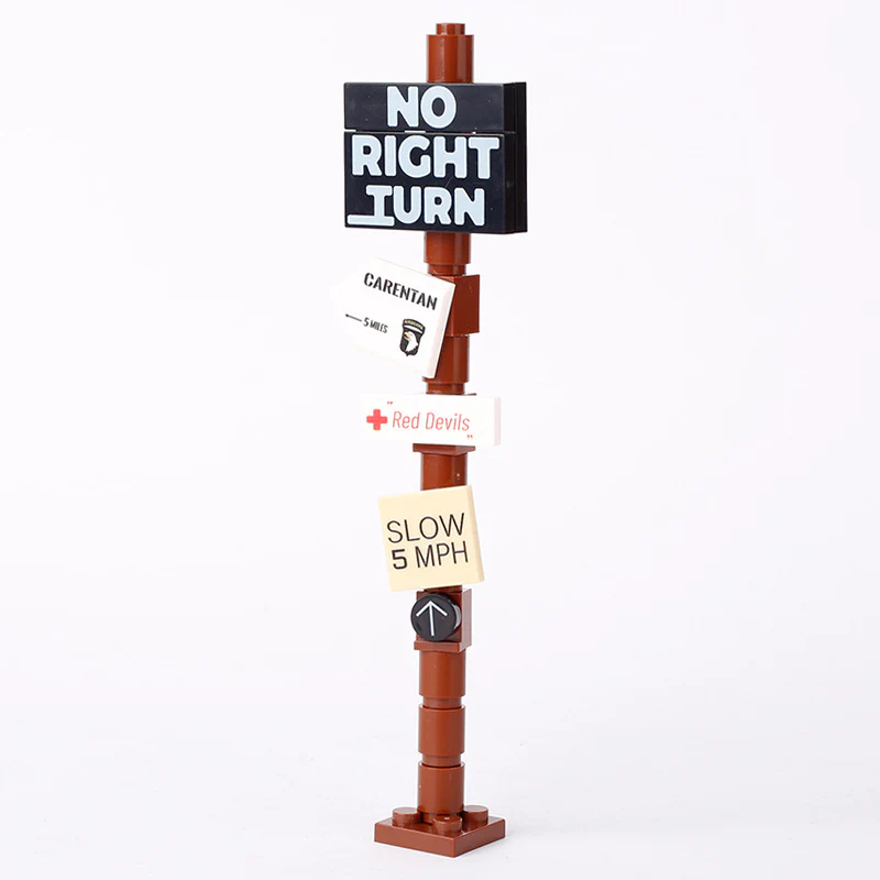 World War II Military War Soviet German Soldiers Minifigures Road Signs Map - Image 11