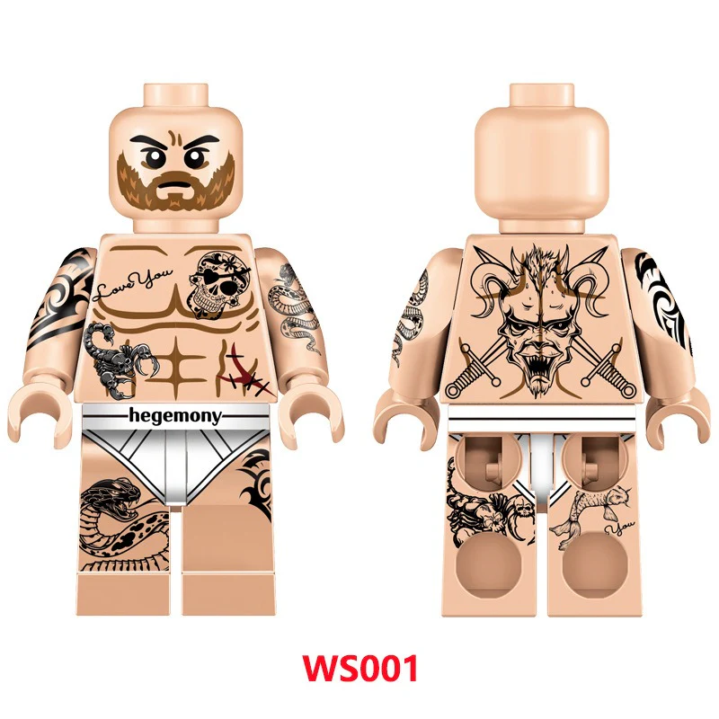 WS001-006 Classic presbyopia gangster tattoo Minifigures - Image 4