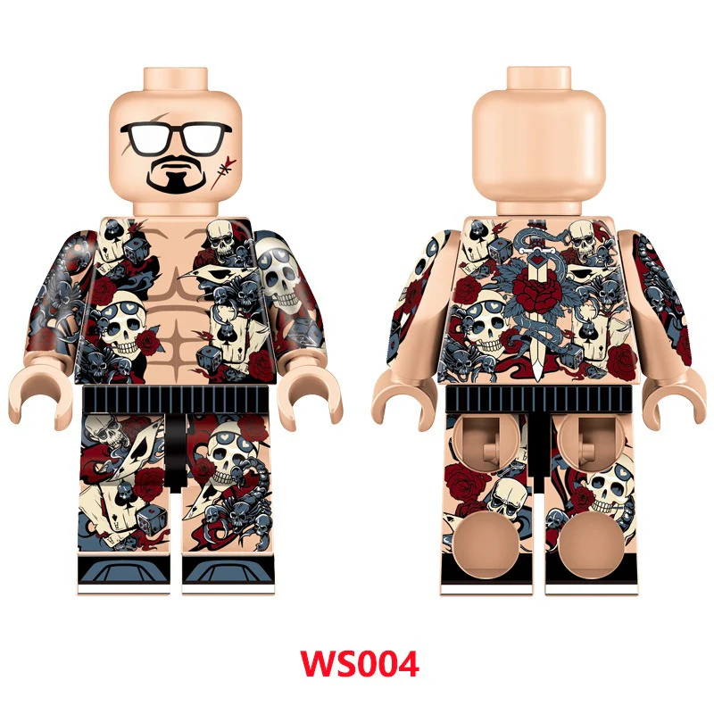 WS001-006 Classic presbyopia gangster tattoo Minifigures - Image 7