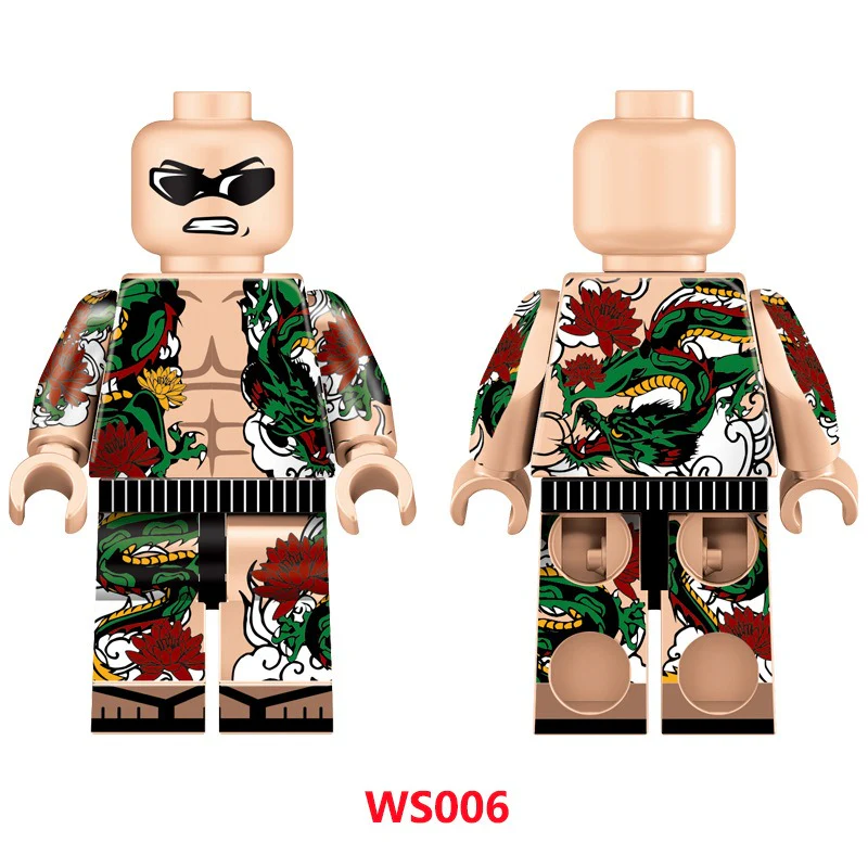 WS001-006 Classic presbyopia gangster tattoo Minifigures - Image 9