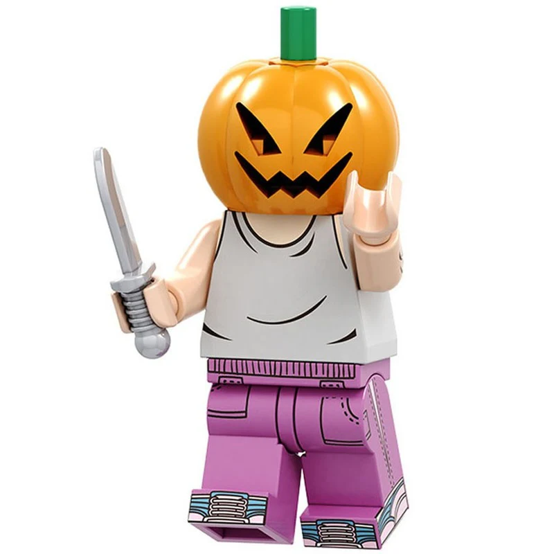 16pcs Halloween series minifigures vampire witch pumpkin man clown combination - Image 17