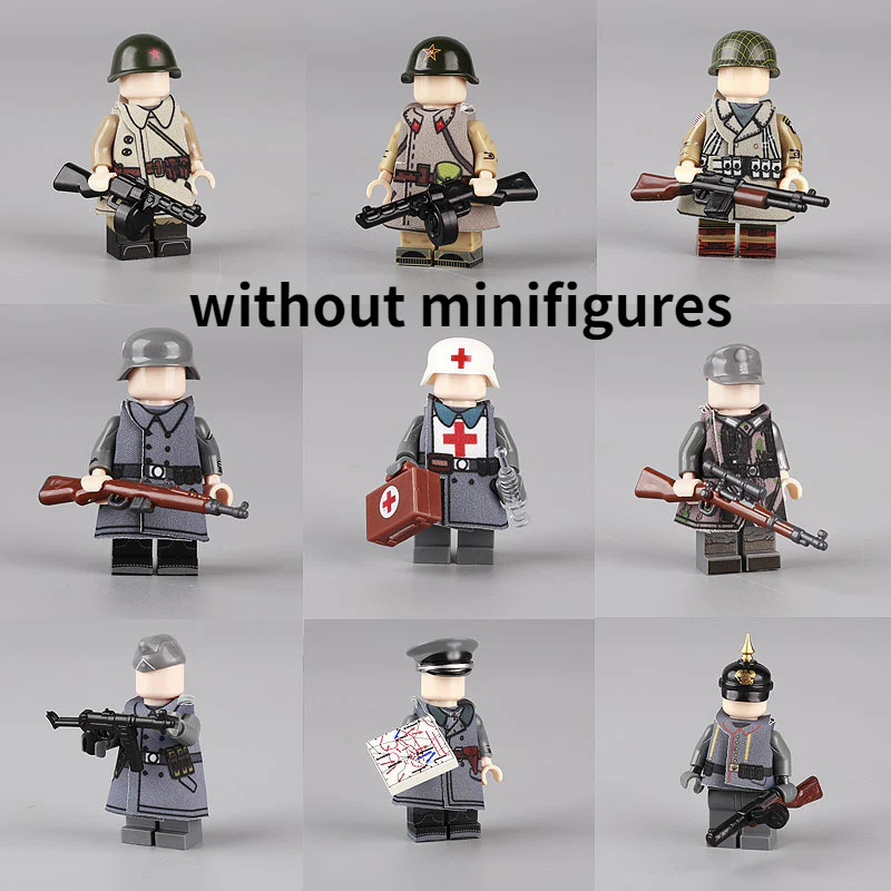 WW2 Military Soldier helmet  Minifigure Weapon Accessories - Image 3