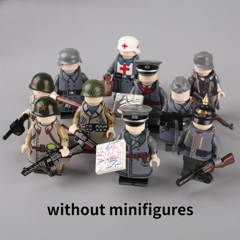 WW2 Military Soldier helmet  Minifigure Weapon Accessories - Image 5