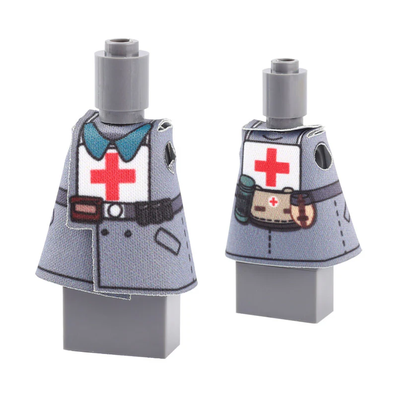 WWII German, American, French and Soviet Military Soldier Minifigures Coat and Cape - Image 10
