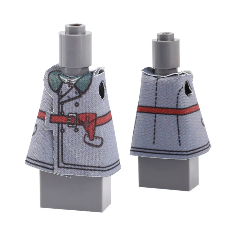 WWII German, American, French and Soviet Military Soldier Minifigures Coat and Cape - Image 8
