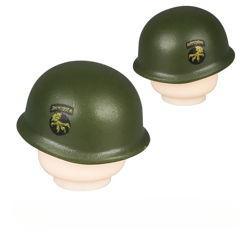 WWII US Army Officer Soldier Minifigure Helmet Weapon 5PCS - Image 22