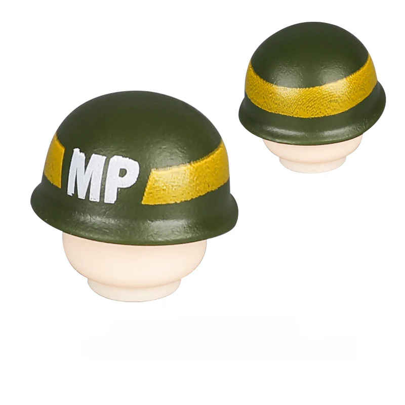 WWII US Army Officer Soldier Minifigure Helmet Weapon 5PCS - Image 3