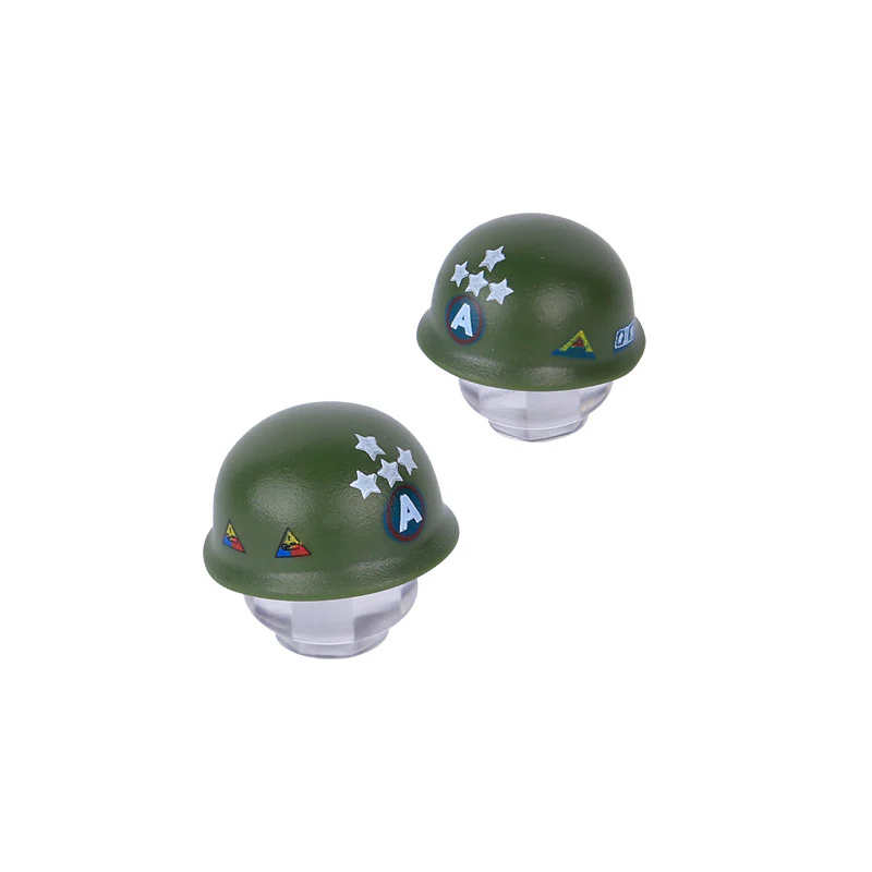 WWII US Army Officer Soldier Minifigure Helmet Weapon 5PCS - Image 4
