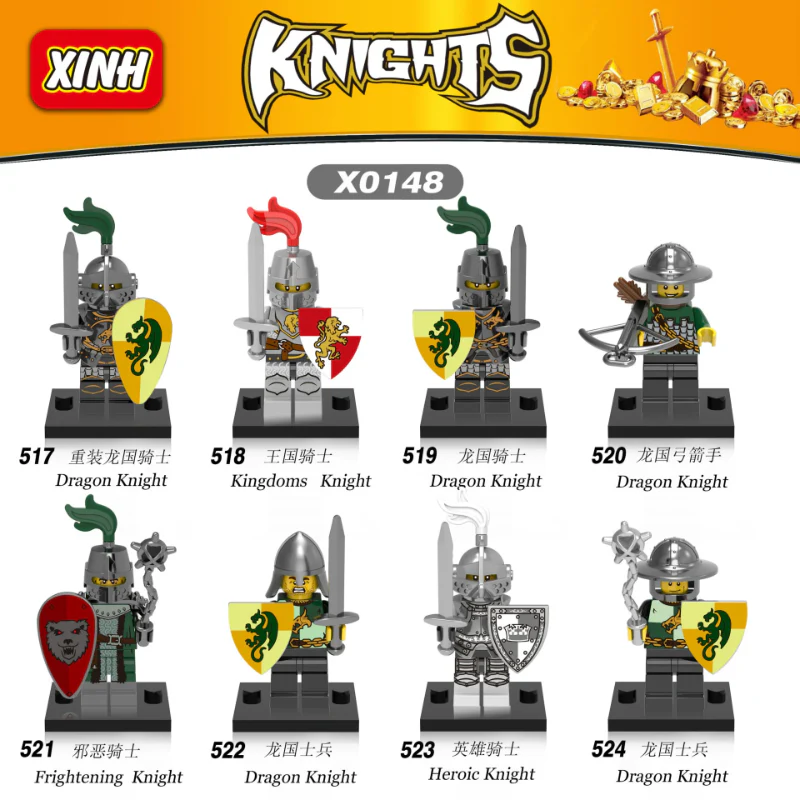 X0148 medieval ancient rome dragon soldier red lion knight minifigures - Image 10