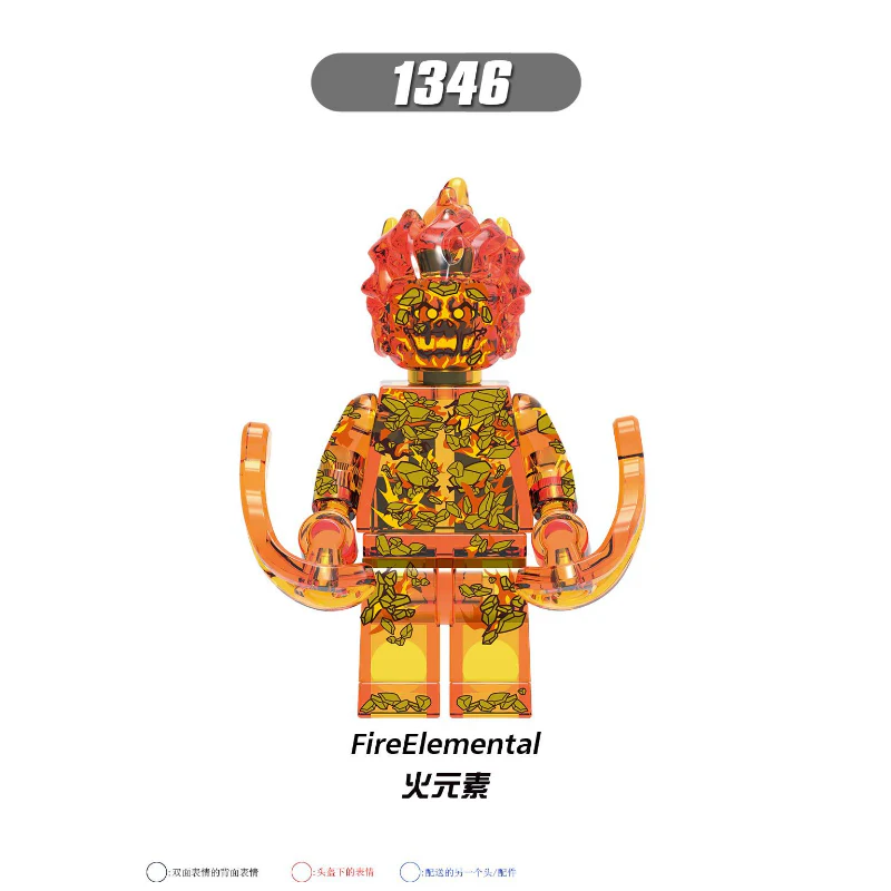 X0268 Superhero Series Dr. Lizard Fire Element Wind Element Minifigures - Image 3