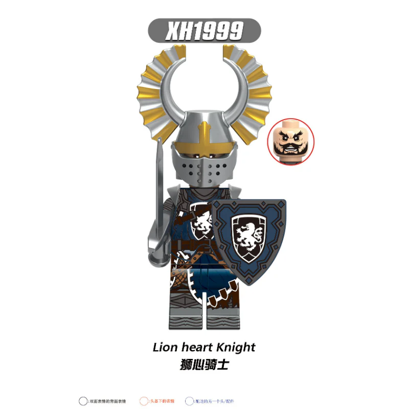 X0348 Medieval Roman Knight Series Golden Knight Minifigures - Image 7