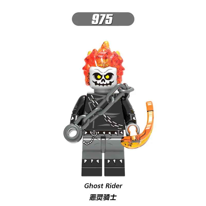 XH0221 superhero series Ghost Rider Spiderman minifigures - Image 4