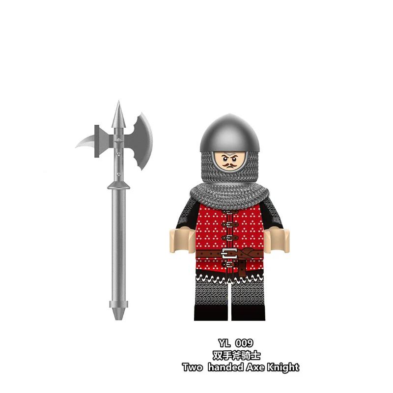YL009 YL010 medieval knight Two handed Axe Knight Burgundian Pavise Pikemen Minifigures - Image 2