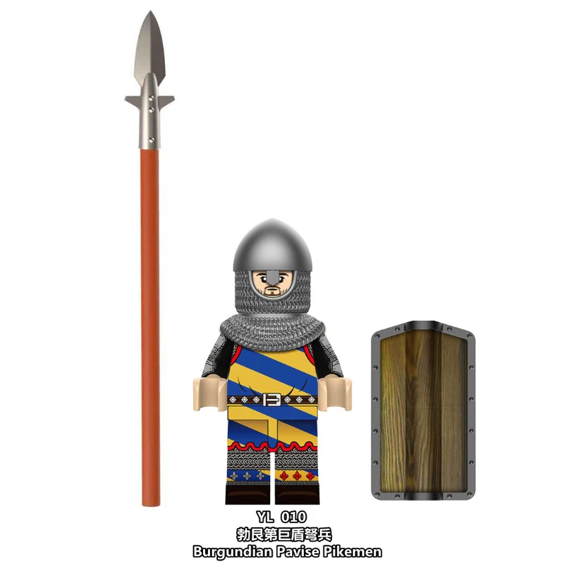 YL009 YL010 medieval knight Two handed Axe Knight Burgundian Pavise Pikemen Minifigures - Image 3