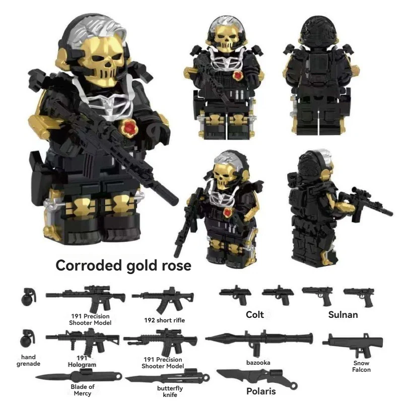 YZ00116B- YZ00127B Operation Delta Force (with black weapon fragments) - Military Special Forces Minifigures - Image 4