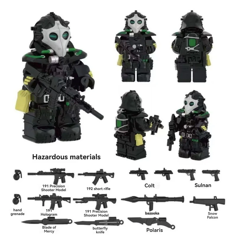 YZ00116B- YZ00127B Operation Delta Force (with black weapon fragments) - Military Special Forces Minifigures - Image 5