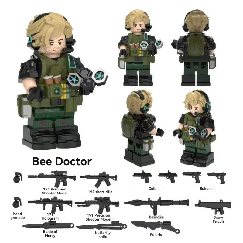 YZ00116B- YZ00127B Operation Delta Force (with black weapon fragments) - Military Special Forces Minifigures - Image 8