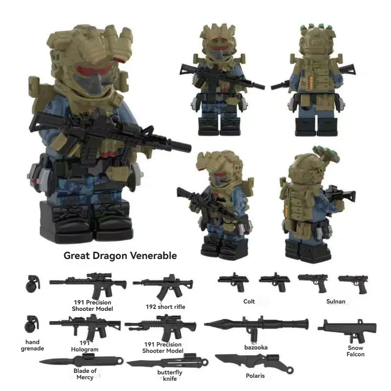 YZ00116B- YZ00127B Operation Delta Force (with black weapon fragments) - Military Special Forces Minifigures - Image 9