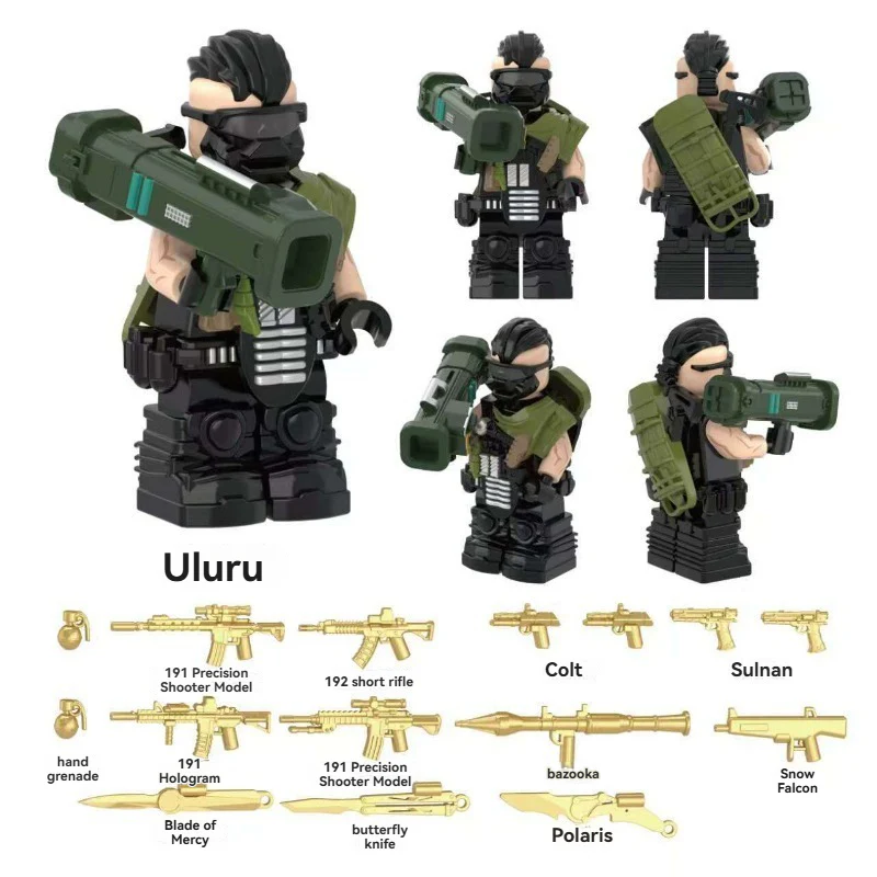 YZ00116C-00127C Operation Delta Force (with gold weapon fragments) - Military Special Forces Minifigures - Image 7