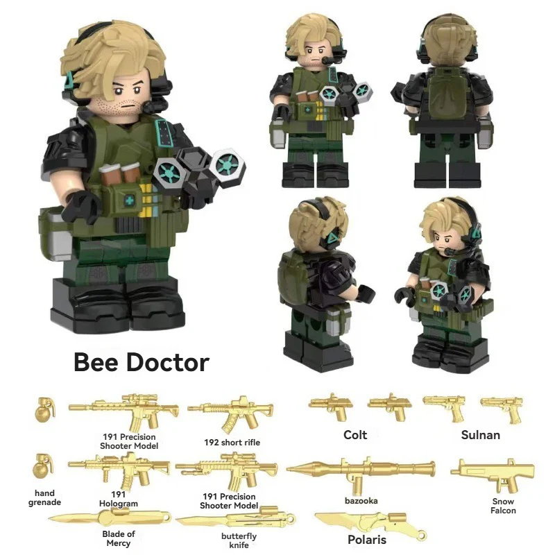 YZ00116C-00127C Operation Delta Force (with gold weapon fragments) - Military Special Forces Minifigures - Image 8