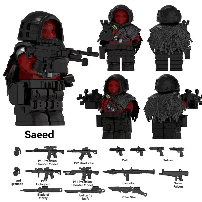 YZ00140B-00148B Operation Delta Force (with black weapon fragments) - Military Special Forces Minifigures - Image 3