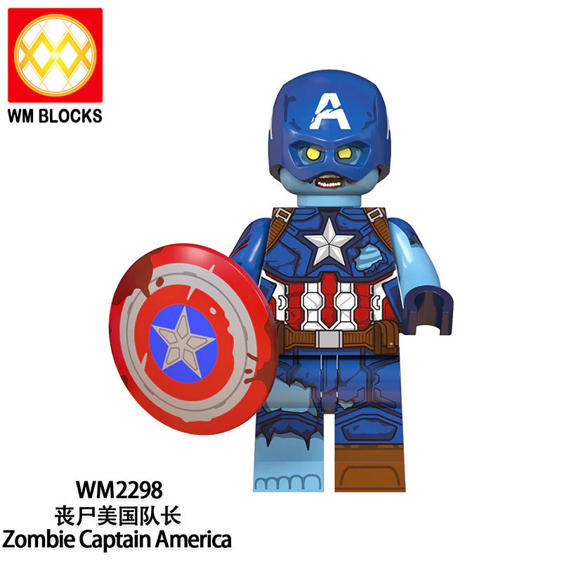 Zombie Edition Captain America Iron Man Minifigure WM6132 - Image 6